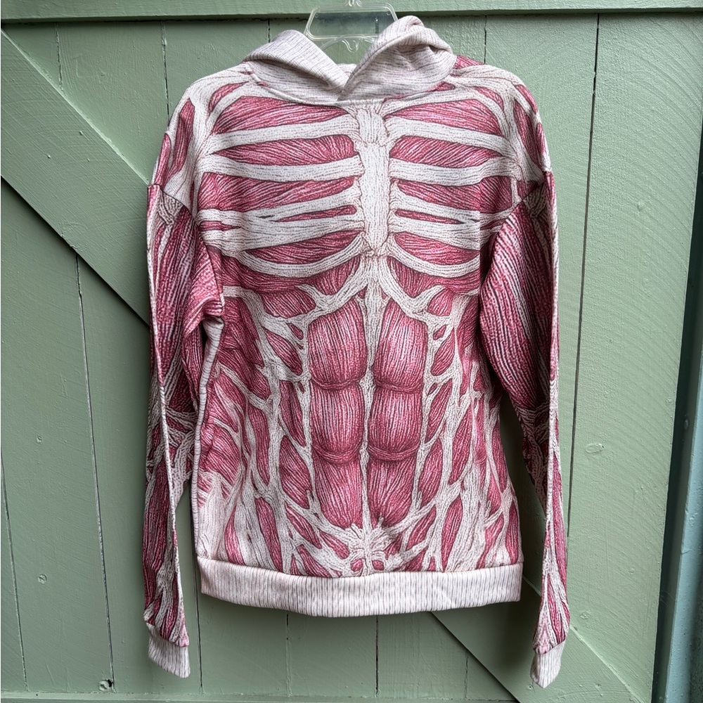 Muscle and Bones Print Hoodie Men’s M